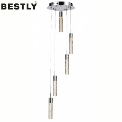 Zeitgenössische LED-Deckenlampen aus Blasenkristall