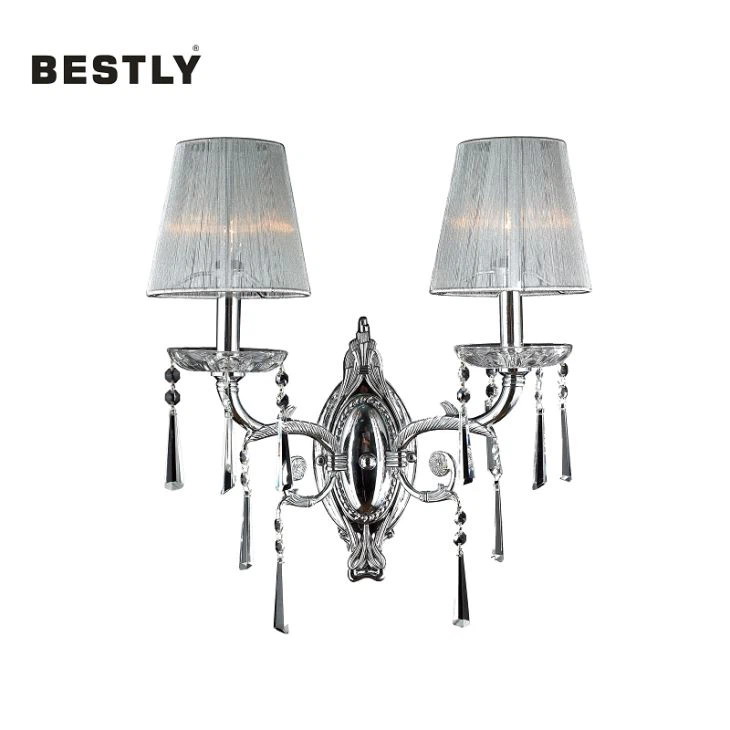 Moderne Kristall-Wandlampen und Wandleuchten mit Schirmen – 2 Leuchten